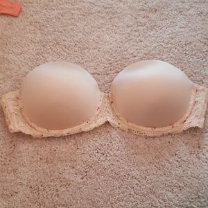Victoria's secret pink strapless bra